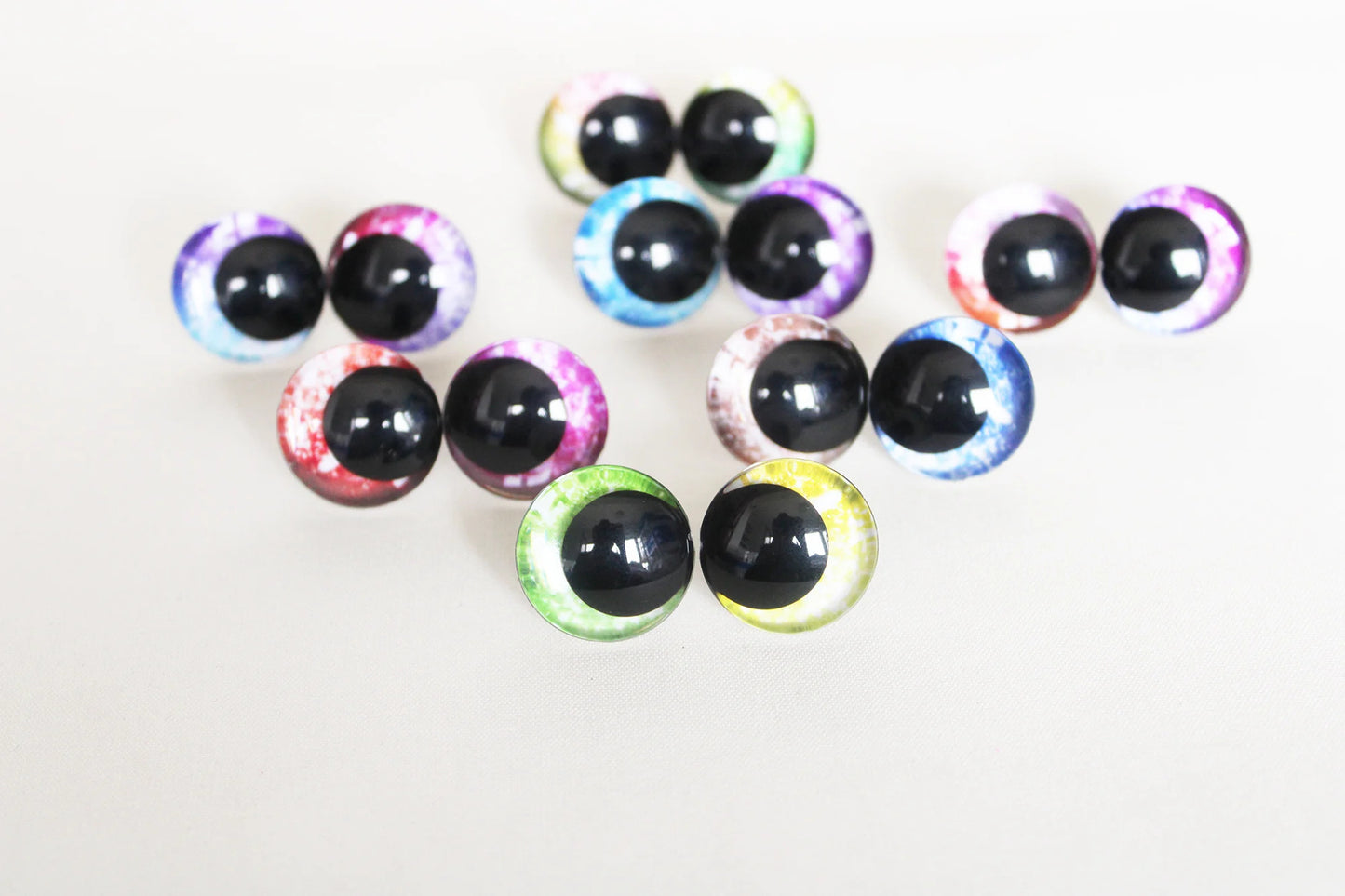 10Pairs Size 12mm-20mm Cartoon 3D Glitter Funny Toy Safety Eyes with Glitter Colours and Washers #DIY amigurumi plush stuffed making