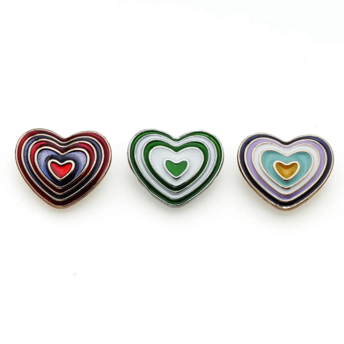 5PCs 18mm/23mm Heart Shape Metal Button in Assorted Colours Shank Style for DIY clothing sewing overcoat blazer jacket cardigan