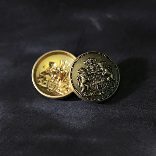 15mm 20mm 25mm 10PCs Retro Style Round Metal Shank Button in Bronze #DIY blazer coat sewing metal buttons - one colour