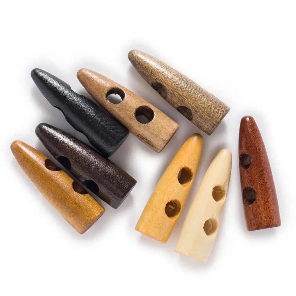 30/35/40/45/50/55/60mm 10pcs Horn Toggle Wooden Button