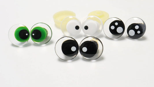 20PCs 25mm Clear Safety Eyes Funny Style Comical Eyes with washer for DIY amigurumi plush stuffed doll animal toy making #side way eyes