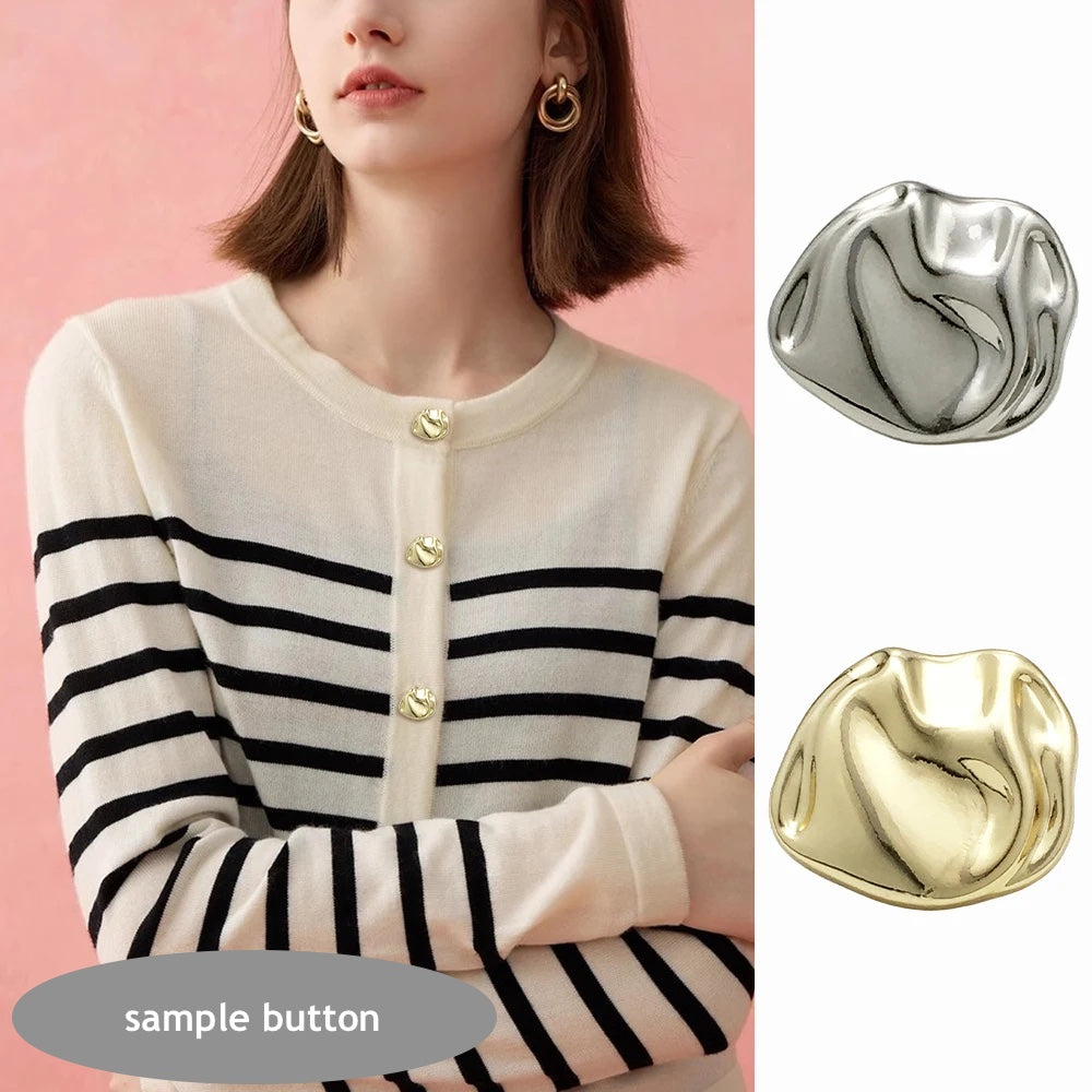 10PCs 12mm 17mm 22mm Stylish Shank Metal Button in Irregular Shaped Gold/Silver Button #DIY sewing jacket overcoat clothing needlework