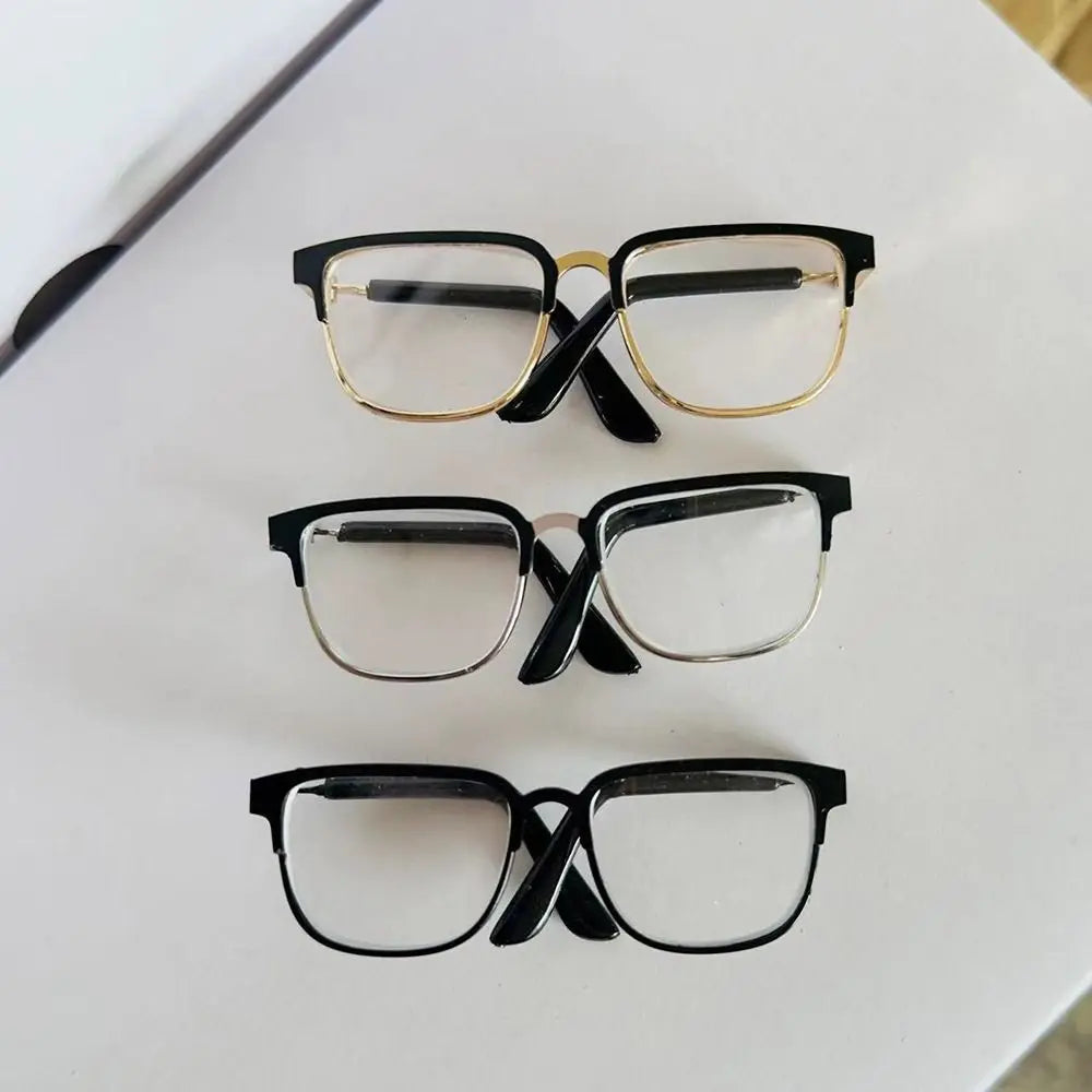 1 Piece 6.5cm Doll Fashion Square Metal Frame Eyeglasses in Gold/Silver/Black #DIY Plush Doll American Girls Doll Glasses - 3 colours option