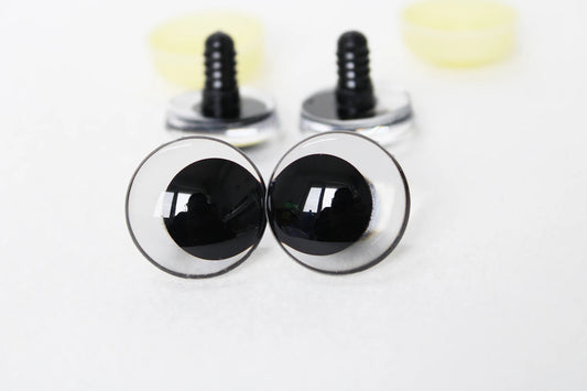 20PCs 12-14-16-18-20-25-30-35-40mm Cartoon Funny Clear Safety Eyes with Washer - Clear 3D Safety Eyes #DIY Amigurumi Plush Animal Making