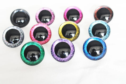 2PCs Size: 30-40-50-60mm Big Size Color Safety Eyes with washer [1 Pair] - 10 colors option