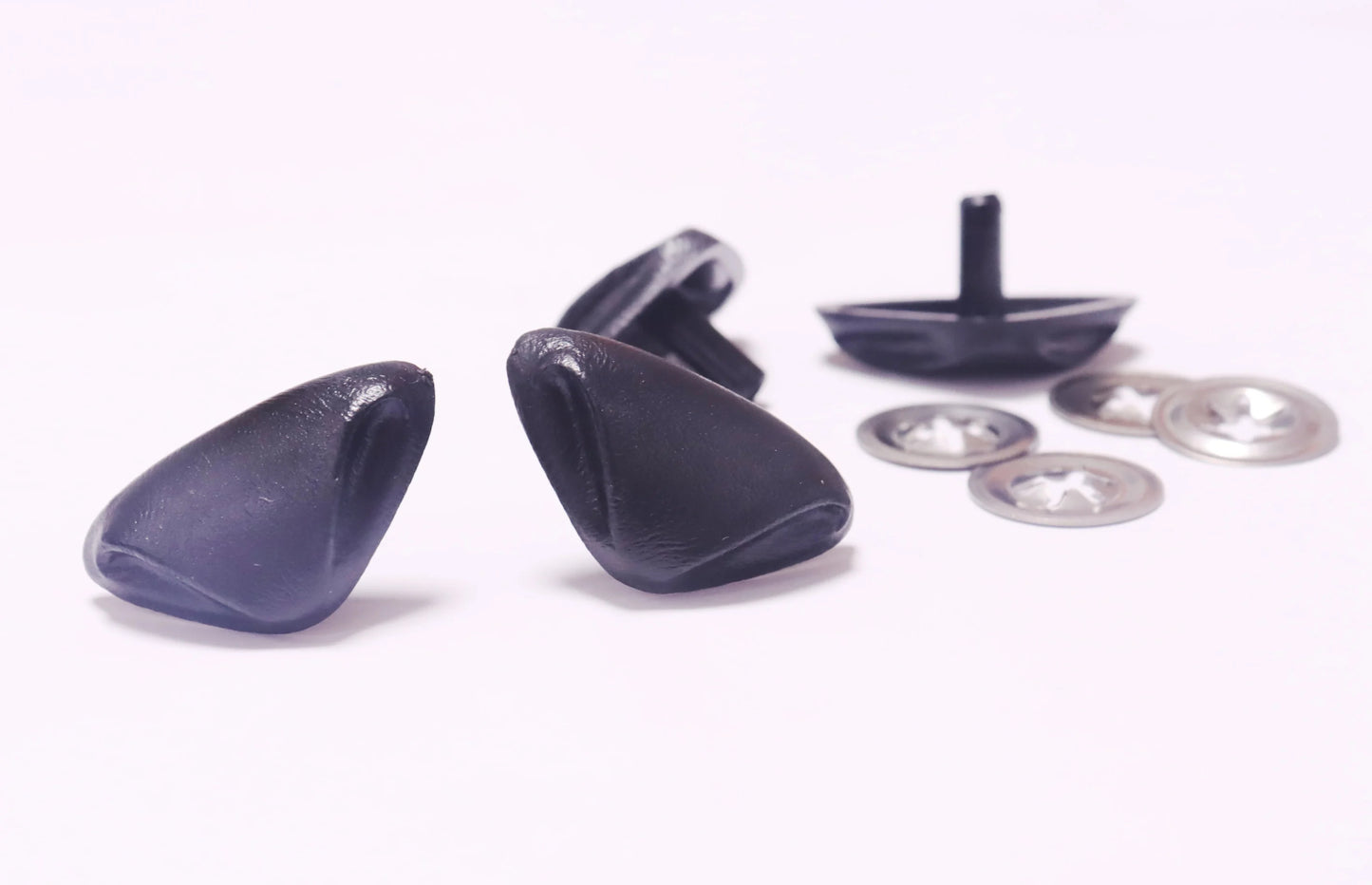 20x35mm Black Triangular Safety Nose Straight Stem and Metal Washer for DIY amigurumi plush, 20PCs