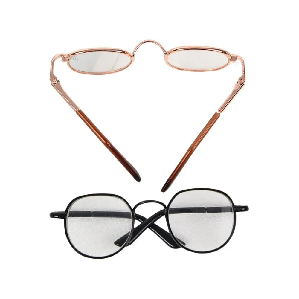 1 Piece 8.2cm Toy Doll Almost Round Metal Frame Eyeglasses in #DIY Plush Doll BJD Blyth American Girls Doll