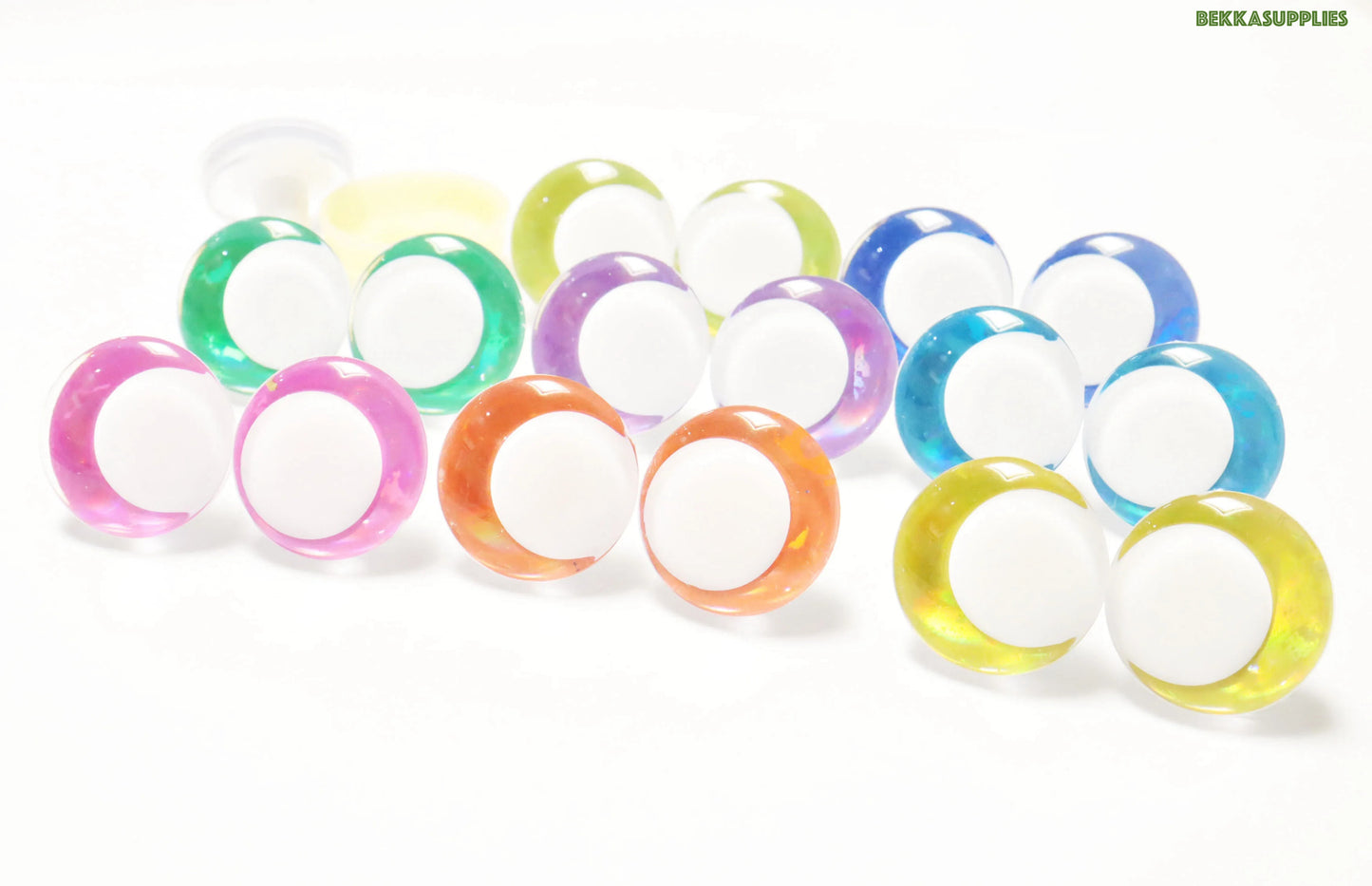 10Pairs Size 14-35mm Cartoon 3D Round Funny Toy Safety Eyes with Glitter Colour and White Pupil Eyes & Washer #DIY amigurumi plush stuffed making