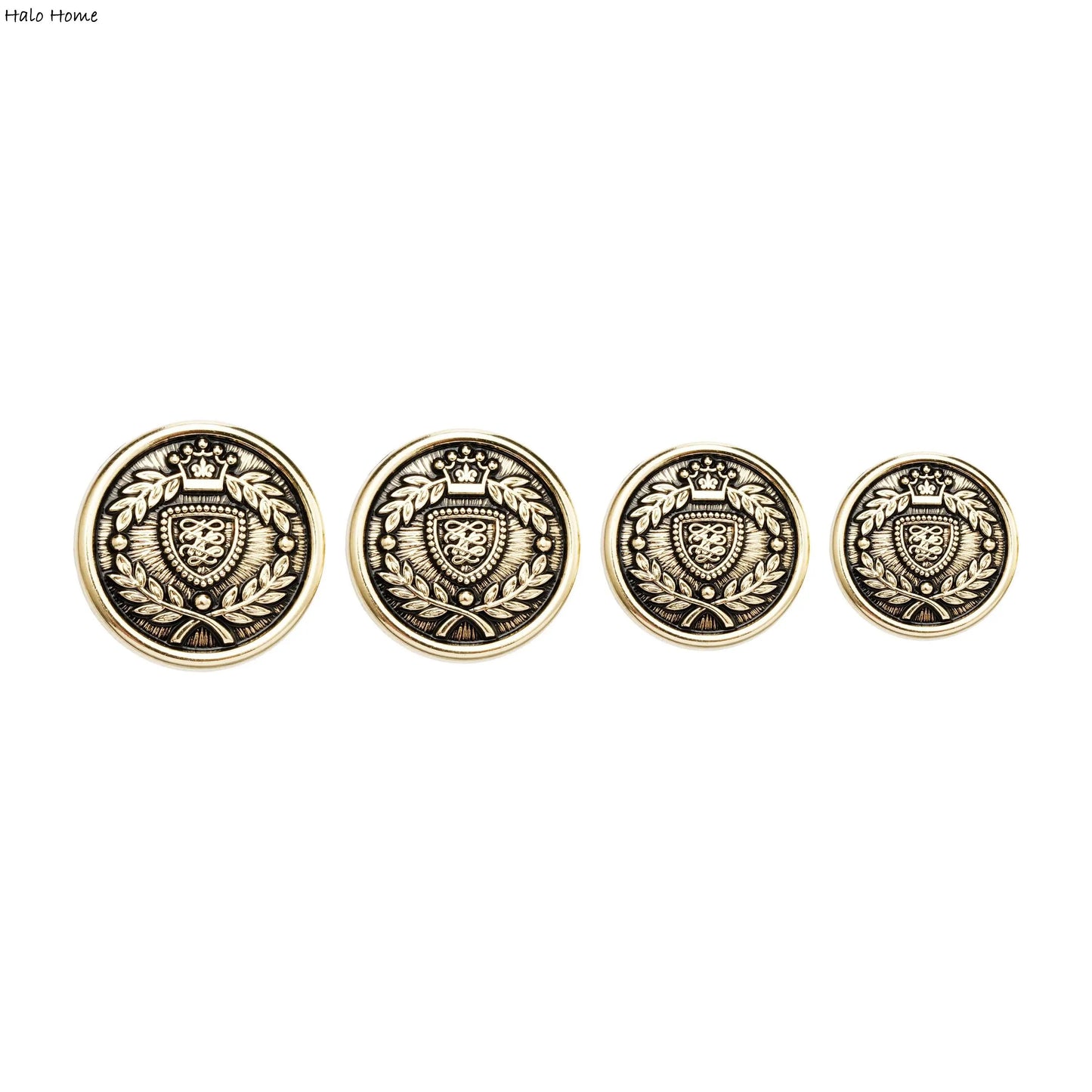 10PCs 15mm 18mm 20mm 23mm Vintage Round Metal Shank Button in Gold or Silver Style