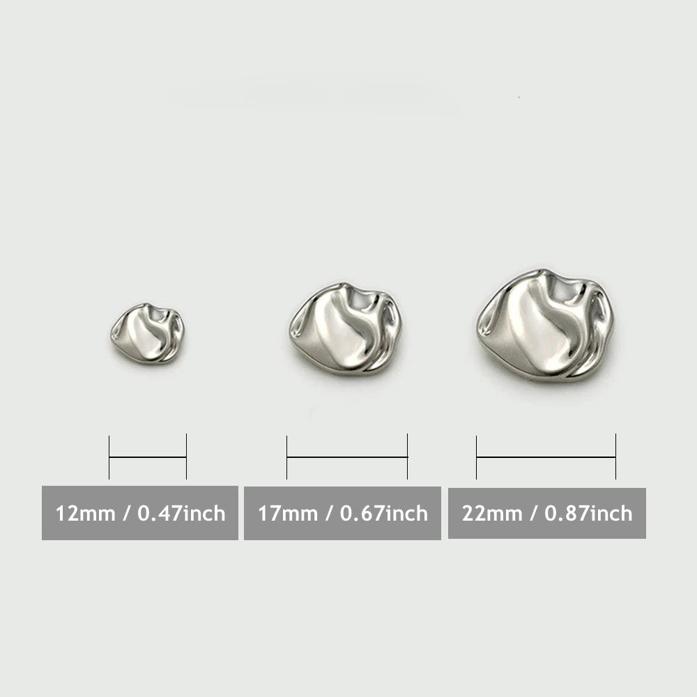 10PCs 12mm 17mm 22mm Stylish Shank Metal Button in Irregular Shaped Gold/Silver Button #DIY sewing jacket overcoat clothing needlework