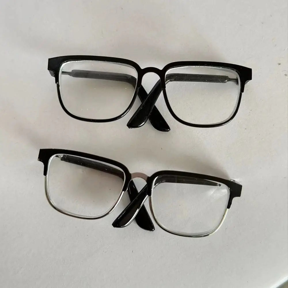 1 Piece 6.5cm Doll Fashion Square Metal Frame Eyeglasses in Gold/Silver/Black #DIY Plush Doll American Girls Doll Glasses - 3 colours option
