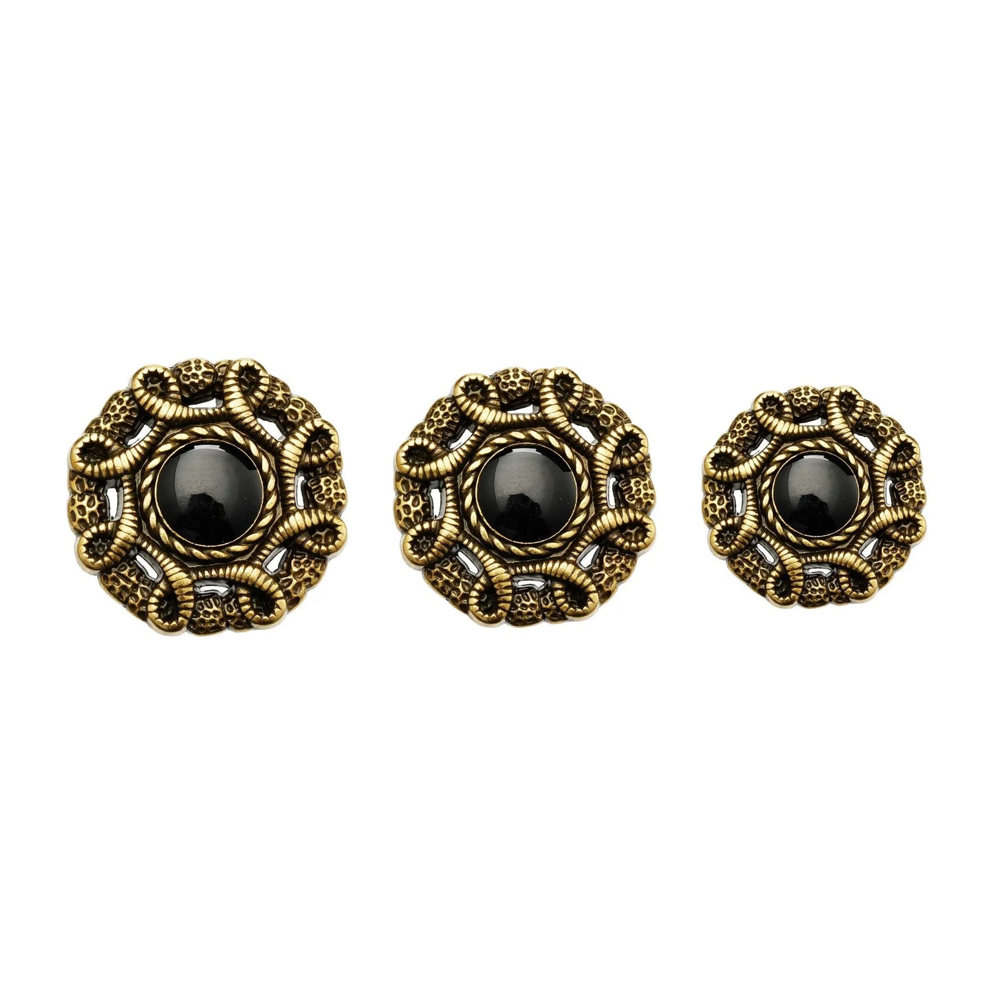 5PCs 18mm-23mm-25mm Metal Button Hollow Style Shank Button in Bronze or Silver Design - 2 colours