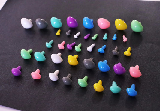 Assorted Sizes Colourful Triangle Safety Noses with Washers for DIY plus amigurumi, 80PCs