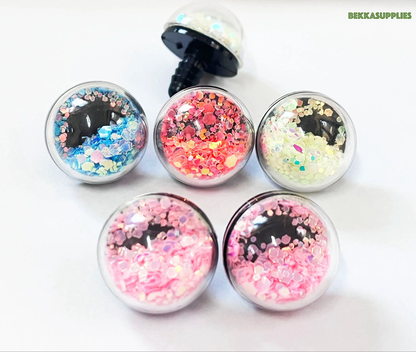 10Pairs Size 18mm 23mm Tiny Glitters Sparkling Eye Safety Eyes & Glitters Glow in the Dark with Washers #DIY amigurumi plush stuffed making