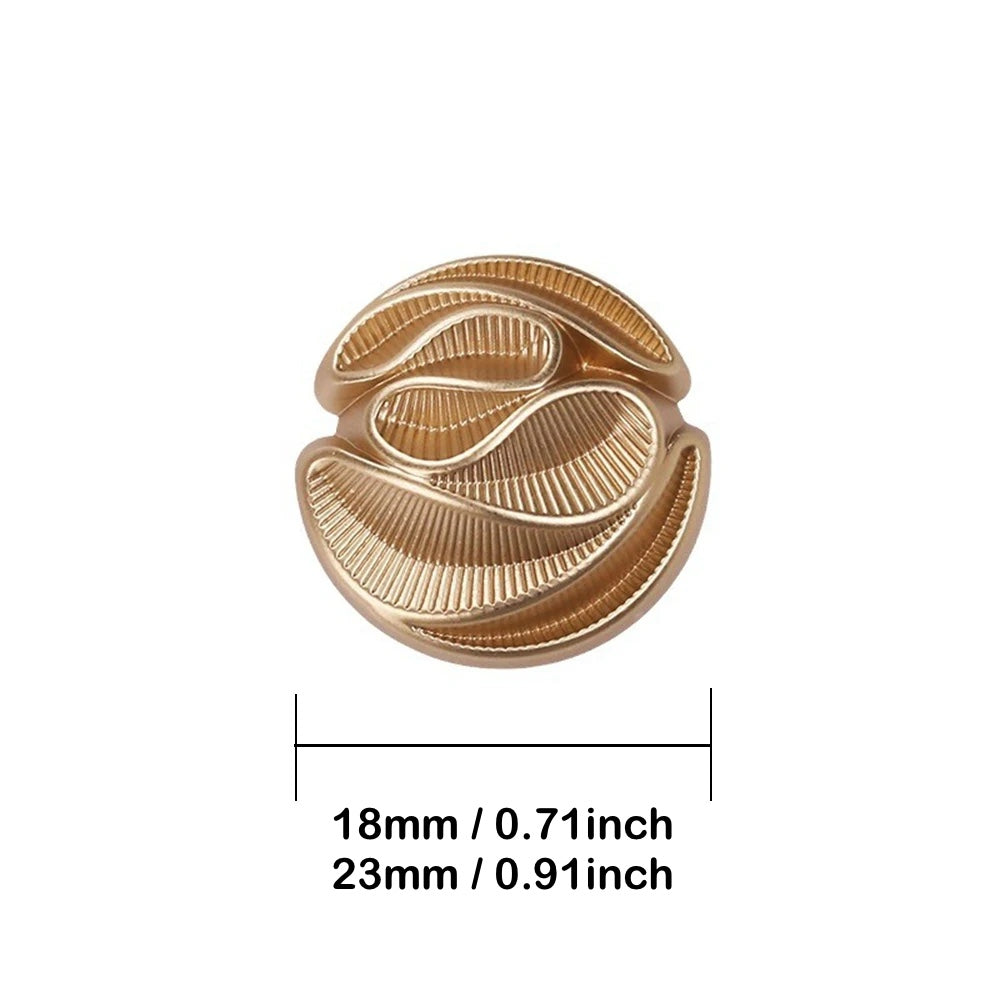 18mm 23mm 10PCs Irregular Style Gold Metal Button in Flower Design Shank Style Button