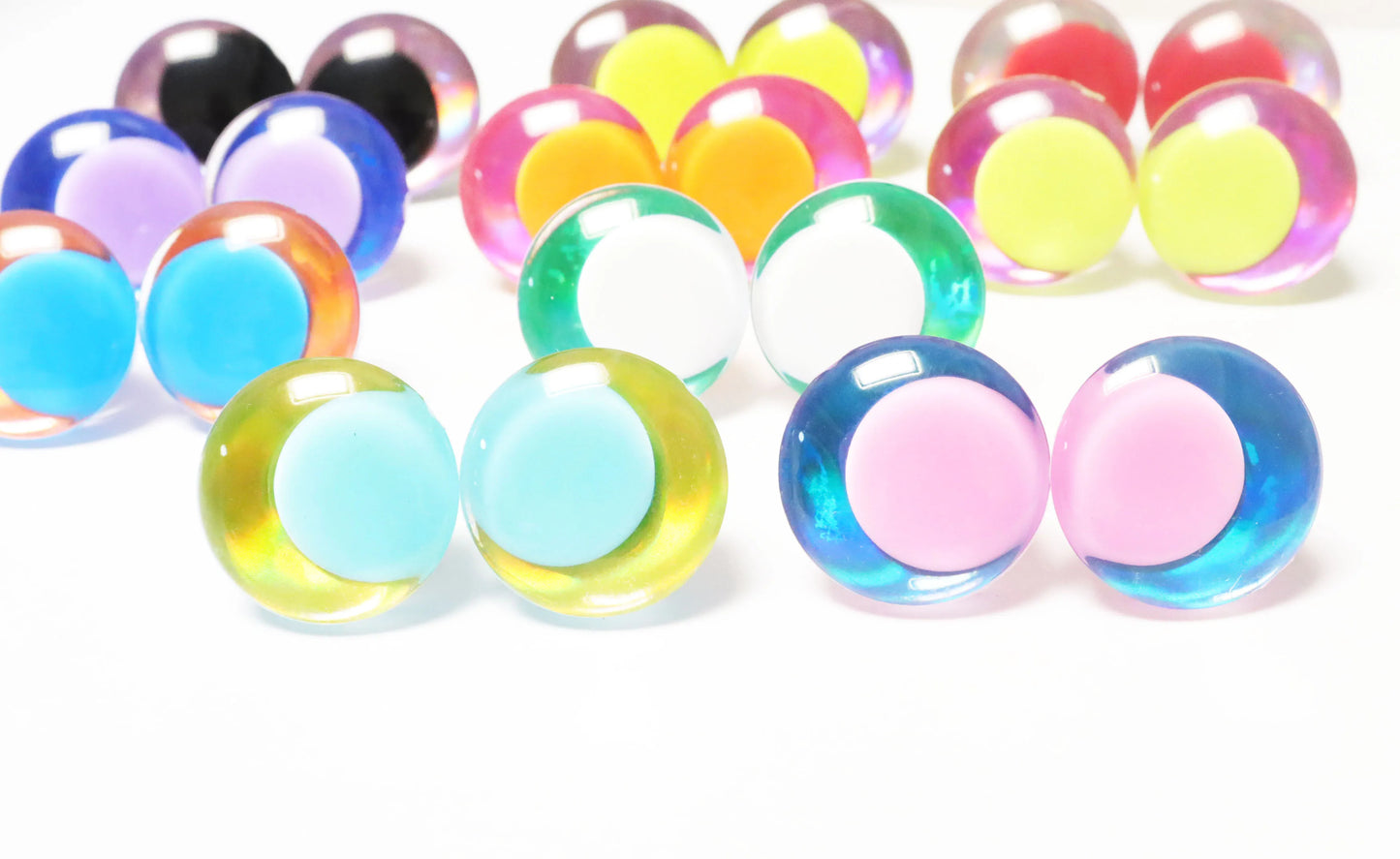 10Pairs Size 25mm 30mm Mix Colour Style of 10 Colour Pupil Safety Eyes 3D Funny Eyes with 10 Glitter Colour & Washer #DIY amigurumi plush making