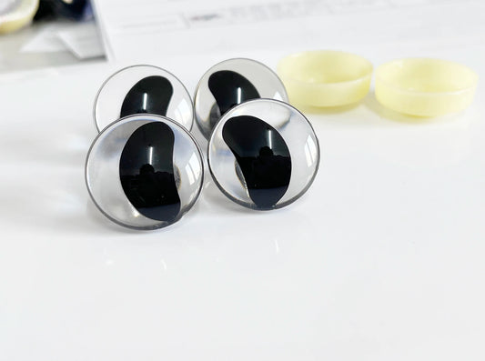 20PCs 16mm 18mm 20mm 25mm 30mm Clear Safety Eyes with Black Pupil Funny Eyes and washer #3D Clear Eyes #DIY amigurumi plush toy doll making