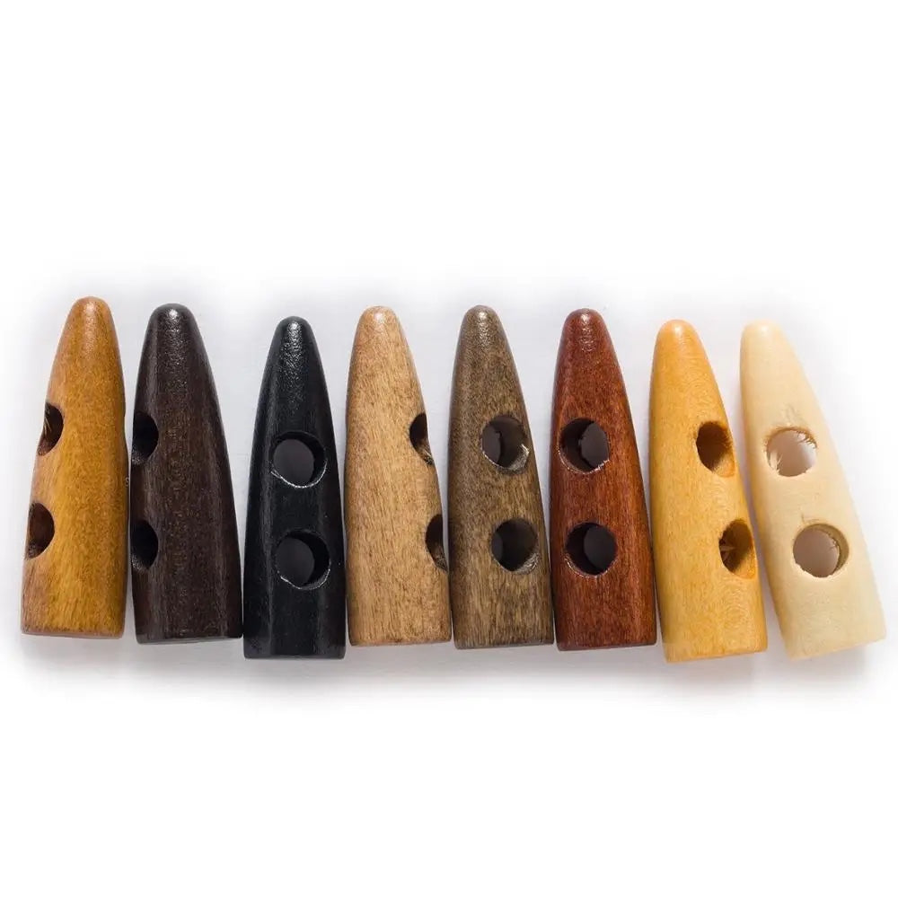 30/35/40/45/50/55/60mm 10pcs Horn Toggle Wooden Button
