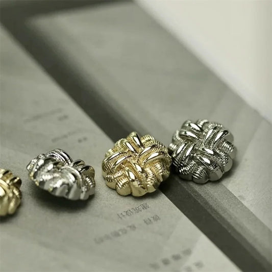 10PCs 18mm 23mm Gold Knots Silver Knots Metal Button in Shank Style