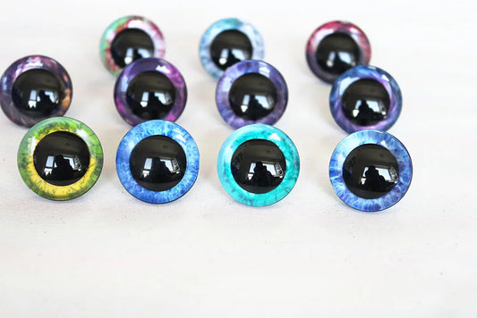 10Pairs Size 9/12/14/16/18/20/25/30/35mm Stuffed Plush 3D Glitter Toy Doll Safety Eyes With Glitter Colour and Washer #DIY plush stuffed amigurumi toy doll making