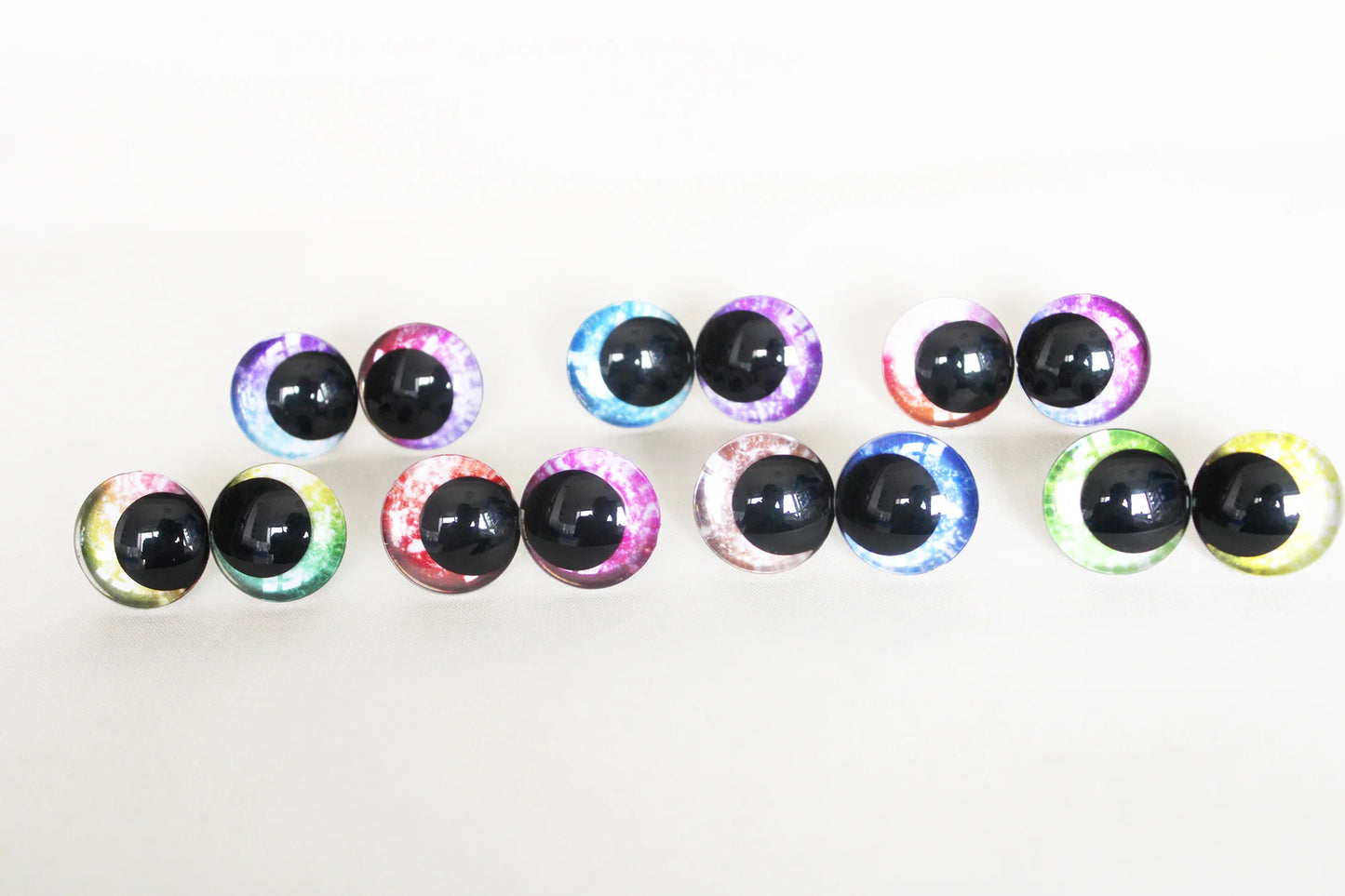 10Pairs Size 12mm-20mm Cartoon 3D Glitter Funny Toy Safety Eyes with Glitter Colours and Washers #DIY amigurumi plush stuffed making