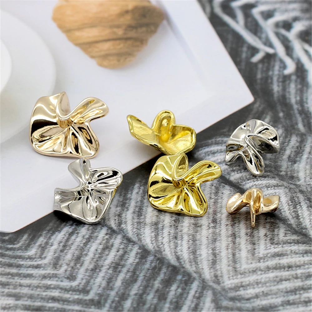 10PCs 17mm/21mm/24mm Metal Shank Style Button in Unique Shape with Colour Gold, Rose Gold or Silver Button