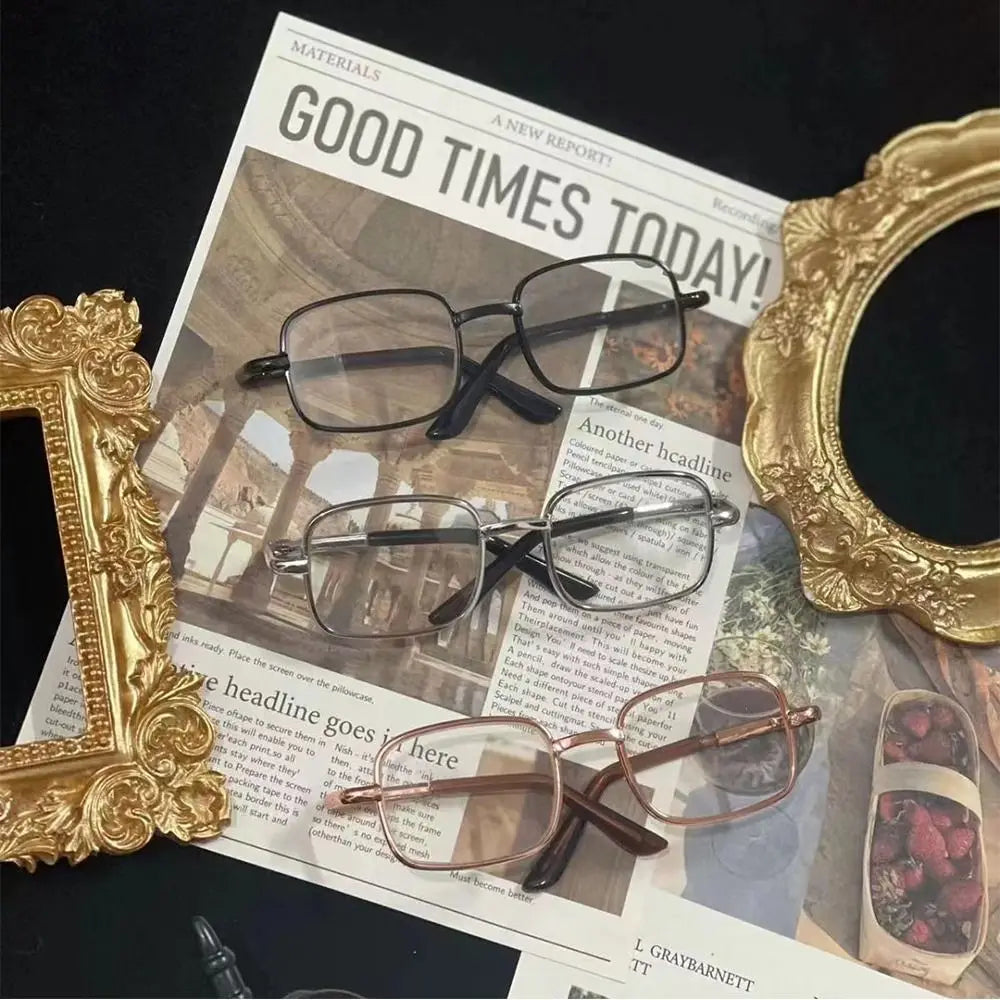 1 PC 8.5cm - Doll Fashion Rectangle Metal Frame EyeGlasses #DIY Plush Doll BJD Blyth American Girls Doll--3 color options