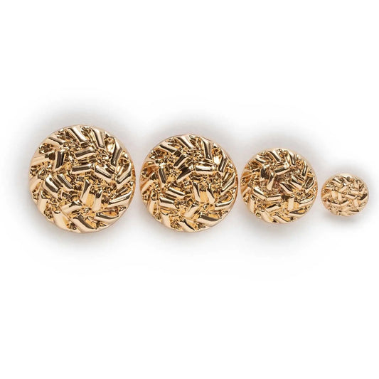 5PCs 11mm 15mm 18mm 20mm 23mm 25mm Gold Metal Shank Button in Irregular Stripe Round Button for DIY overcoat sewing jacket blazer coat buttons