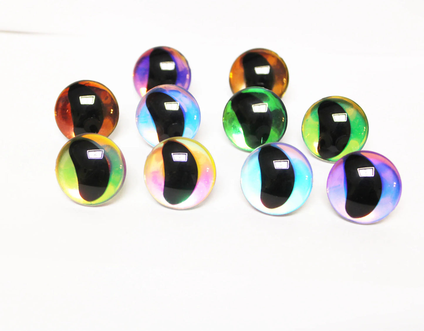 20PCs Size 16-18-20-25-30mm 3D Clear Safety Eyes with Black Pupil Funny Moon Eyes+Glitter Colour & Washer #DIY amigurumi plush stuffed doll toy making