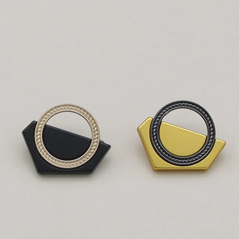 20mm 25mm Hollow Metal Shank Buttons, Gold/Silver - 10PCs