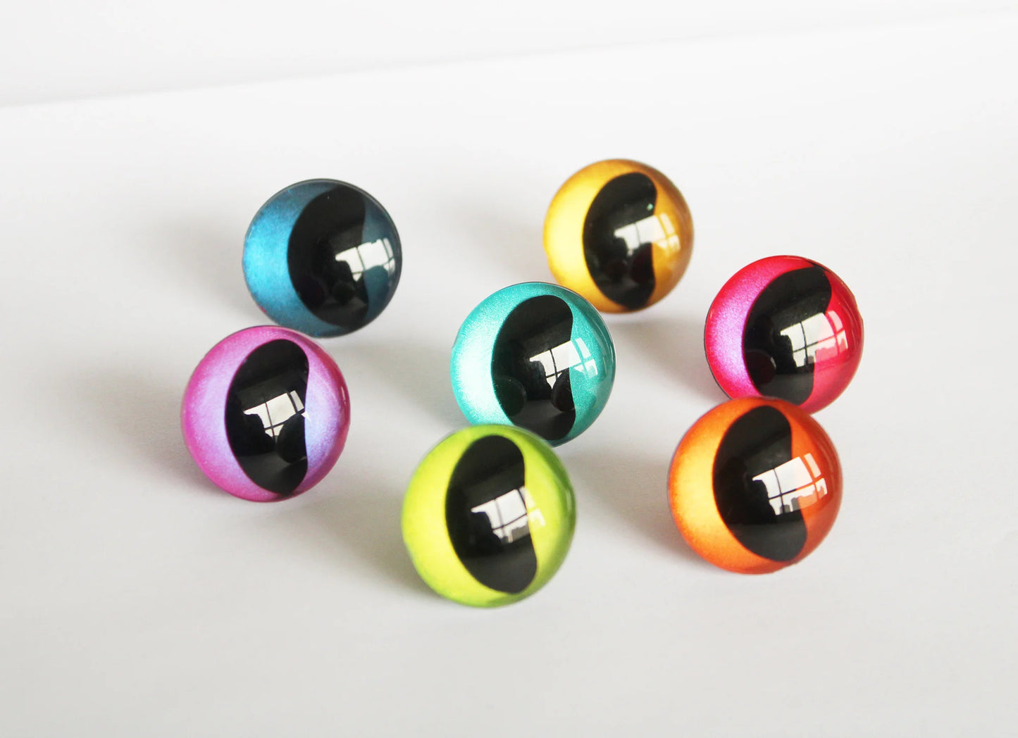 30PCs Size 16mm-30mm Colourful Safety Eyes Black Pupil Funny Shape Painted 3D Eyes & Washer #DIY amigurumi plush stuffed doll animal making