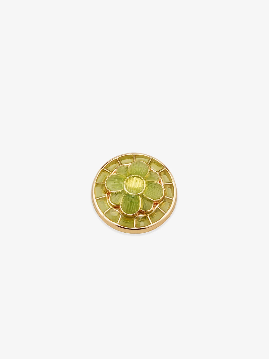 5PCs 18mm 23mm Flower Metal Shank Button in Yellow Green - 2 sizes