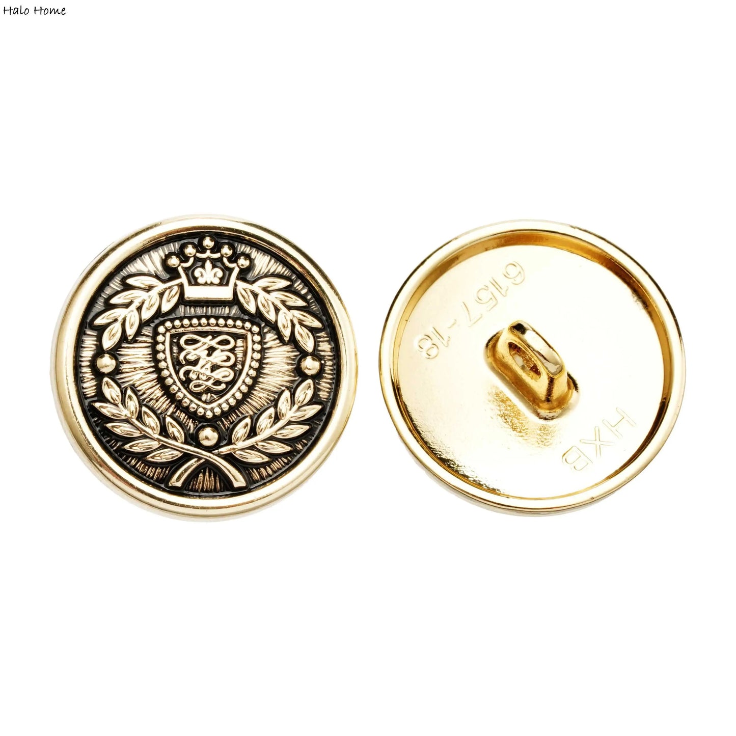 10PCs 15mm 18mm 20mm 23mm Vintage Round Metal Shank Button in Gold or Silver Style