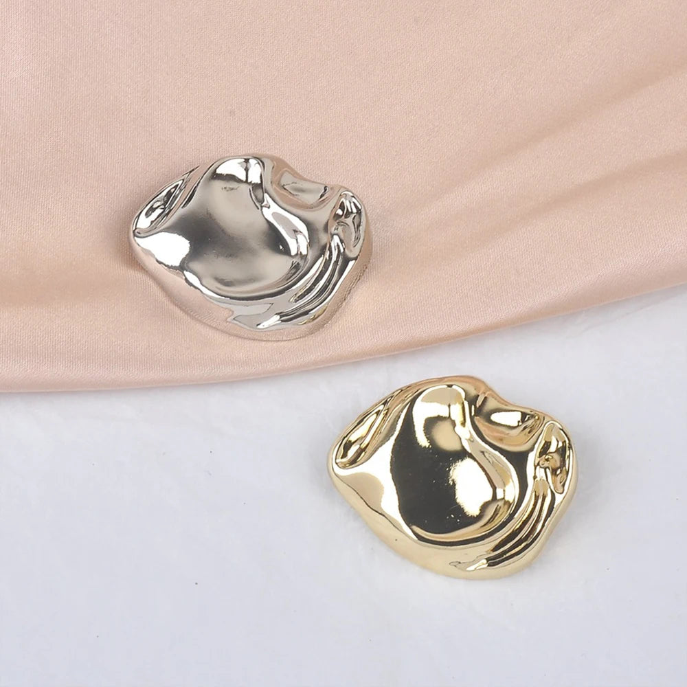 10PCs 12mm 17mm 22mm Stylish Shank Metal Button in Irregular Shaped Gold/Silver Button #DIY sewing jacket overcoat clothing needlework