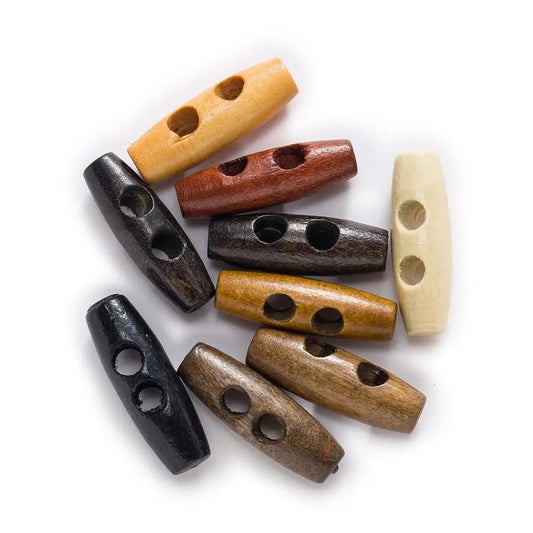 30/35/40/45/50/55/60mm 10pcs Toggle Wood Button