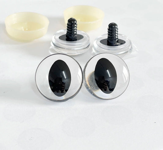 10Pairs 10mm-12mm-14mm-16mm-18mm-20mm-25mm-30mm 3D Clear Cat Safety Eyes with washer  #DIY amigurumi plushies stuffed animal eyes making