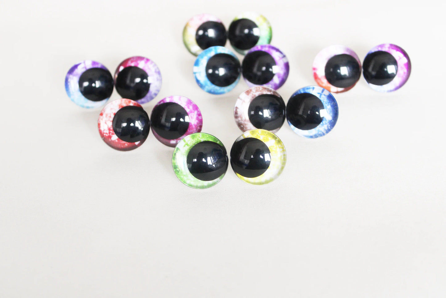 10Pairs Size 25mm 30mm 35mm Cartoon 3D Glitter Funny Toy Safety Eyes with Glitter Colours and Washers #DIY amigurumi plush stuffed making