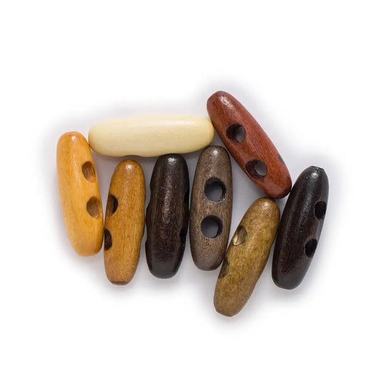 30/35/40/45/50/55/60mm - 10pcs Oval shape wooden toggle button #sewing/needlework/decorative/clothing-jacket/blazer/overcoat