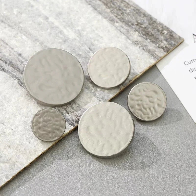 Round Metal Shank Button, Gold/Silver, Size 15mm, 20mm, 25mm, 30mm, 10PCs