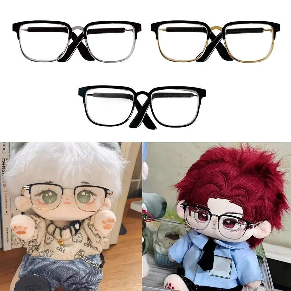 1 Piece 6.5cm Doll Fashion Square Metal Frame Eyeglasses in Gold/Silver/Black #DIY Plush Doll American Girls Doll Glasses - 3 colours option