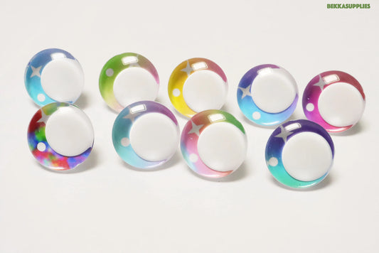 10Pairs Size 12mm-40mm Clear 3D White Pupil Black Pupil Cartoon Style Safety Eyes with Mix Glitter Colour Set and Washer #DIY amigurumi plush stuffed making