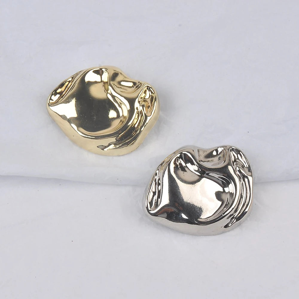 10PCs 12mm 17mm 22mm Stylish Shank Metal Button in Irregular Shaped Gold/Silver Button #DIY sewing jacket overcoat clothing needlework