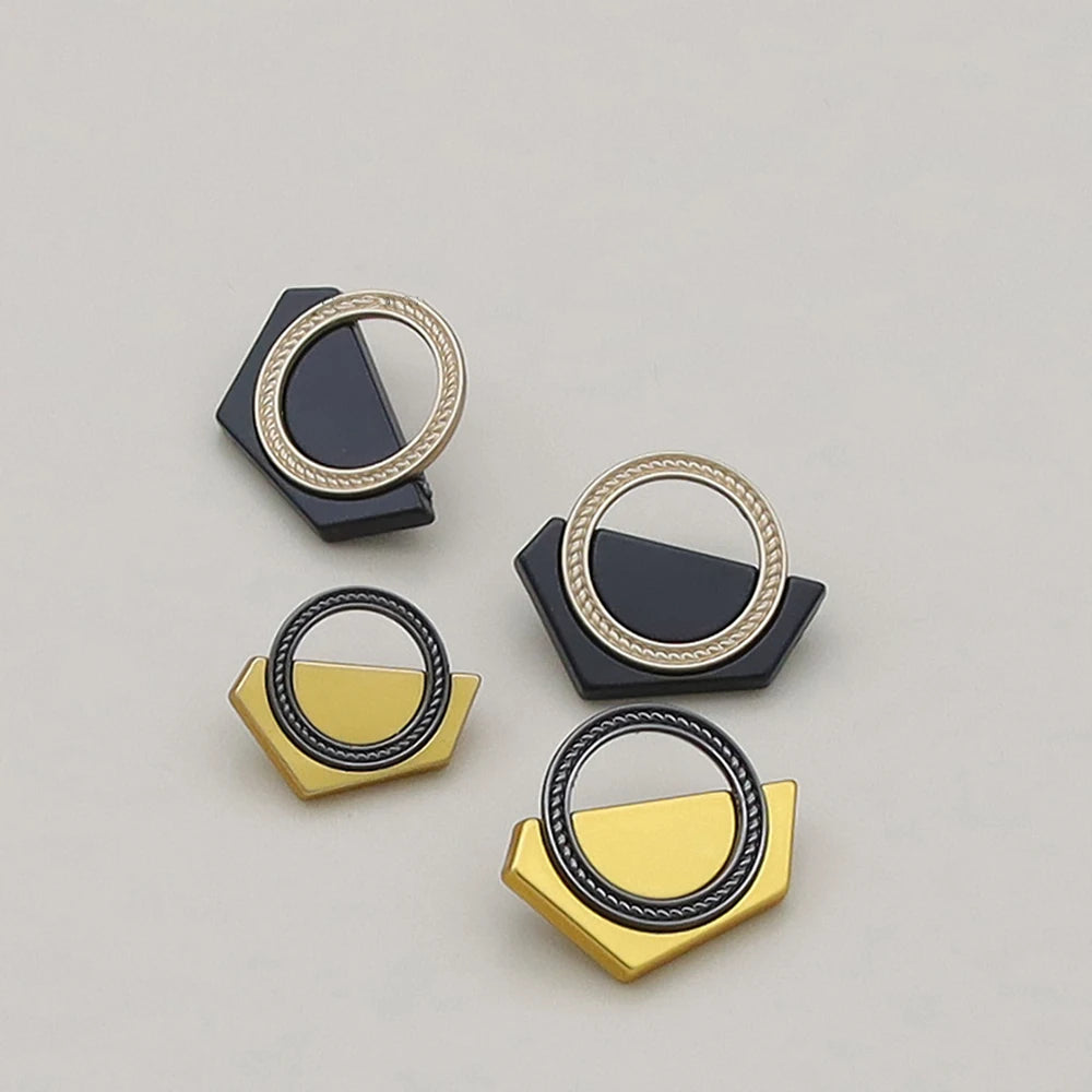 20mm 25mm Hollow Metal Shank Buttons, Gold/Silver - 10PCs