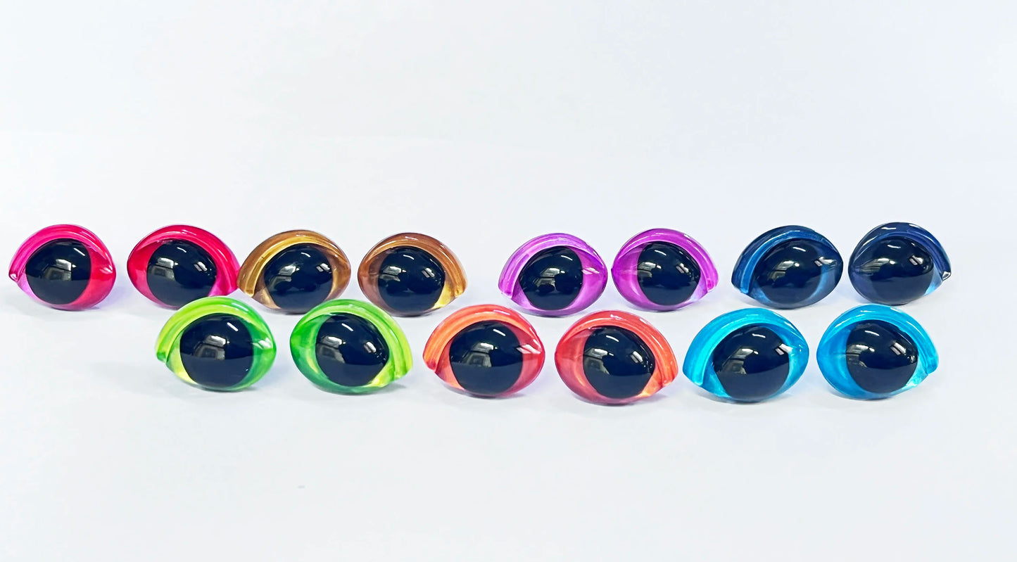 16x21mm Colourful Oval Shape Safety Eyes Painted Eye with washers for plush amigurumi, 40PCs