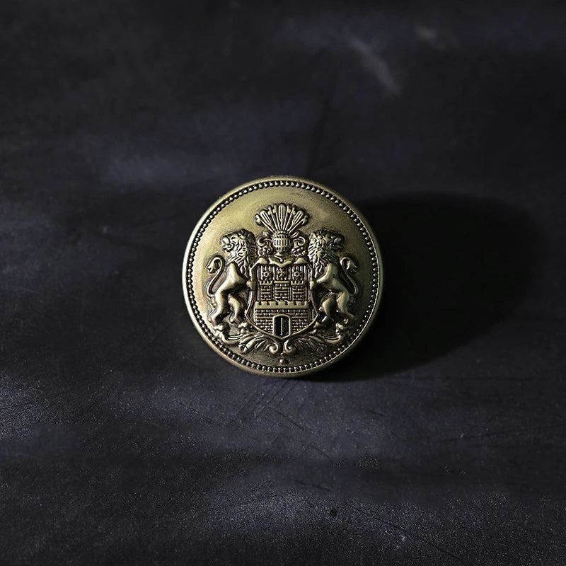 15mm 20mm 25mm 10PCs Retro Style Round Metal Shank Button in Bronze #DIY blazer coat sewing metal buttons - one colour