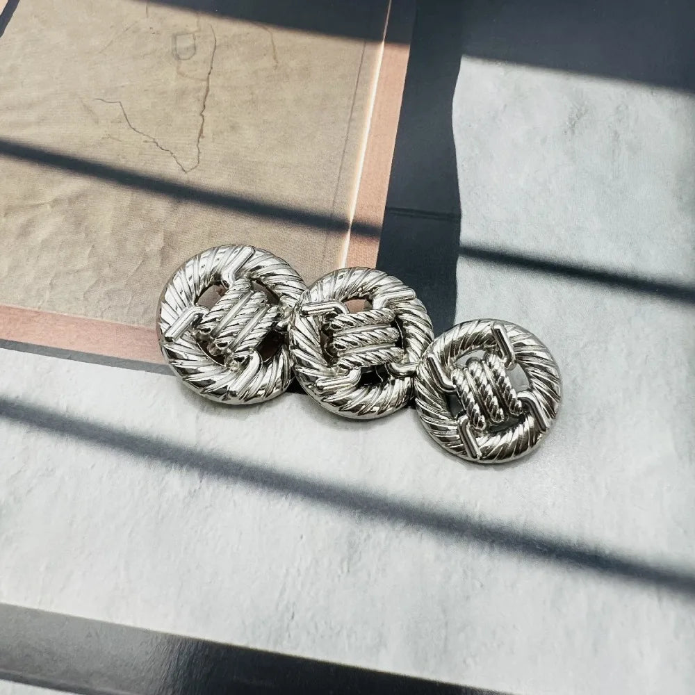 10PCs 15mm-20mm-25mm Shank Style Knot with Hollow Style Metal Button in Gold or Silver #Clothing Sewing Jacket Blazer Coat metal buttons