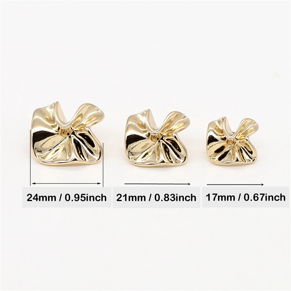 10PCs 17mm/21mm/24mm Metal Shank Style Button in Unique Shape with Colour Gold, Rose Gold or Silver Button