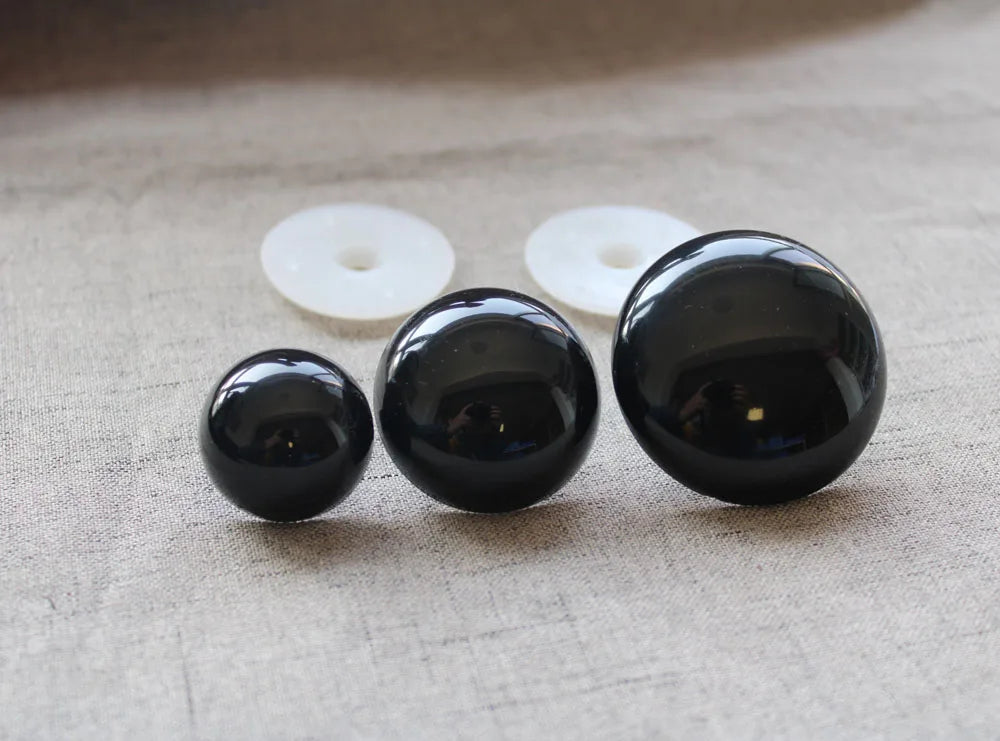 1 Pair Size 28mm 30mm 40mm 50mm Big Size Black Safety Eyes with washer #DIY Amigurumi Plush Stuffed making
