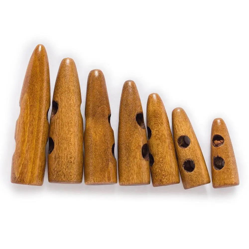 30/35/40/45/50/55/60mm 10pcs Horn Toggle Wooden Button