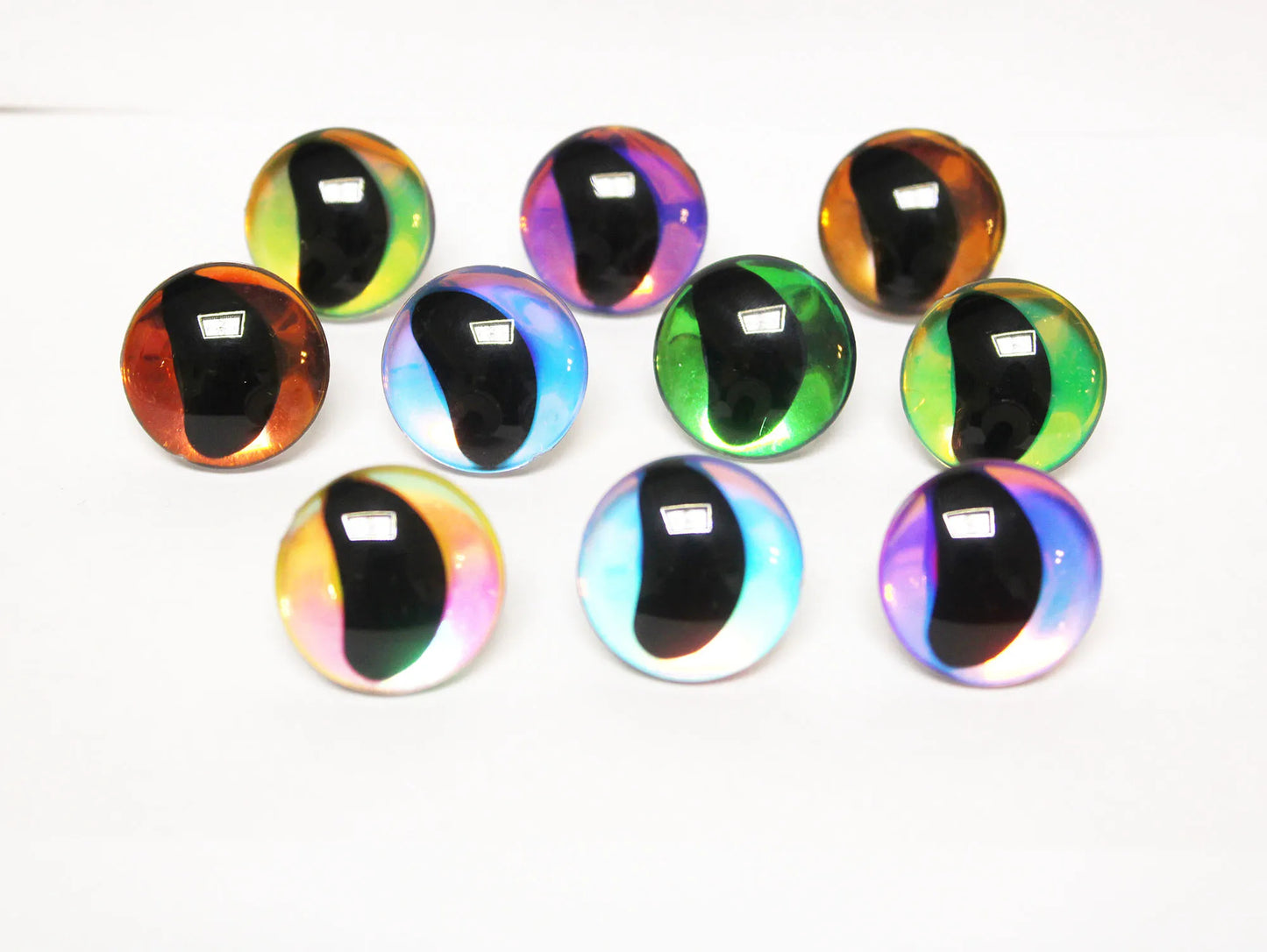 20PCs Size 16-18-20-25-30mm 3D Clear Safety Eyes with Black Pupil Funny Moon Eyes+Glitter Colour & Washer #DIY amigurumi plush stuffed doll toy making